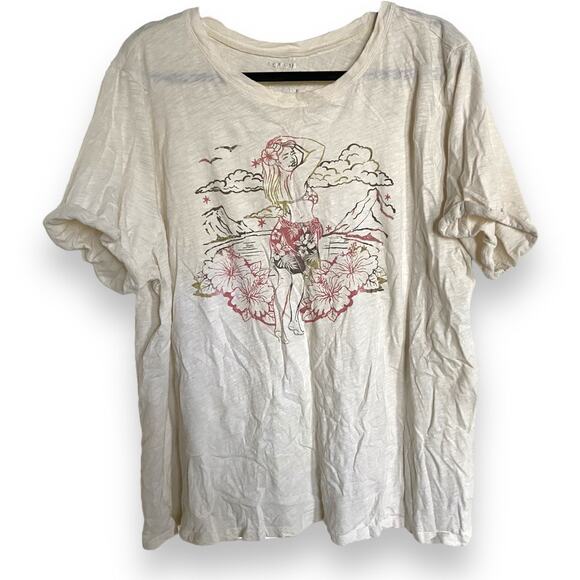 Torrid‎ Womens Tee 3 3X Relaxed Fit Paradise Heritage Slub Crew Neck Roll Sleeve - Picture 3 of 6